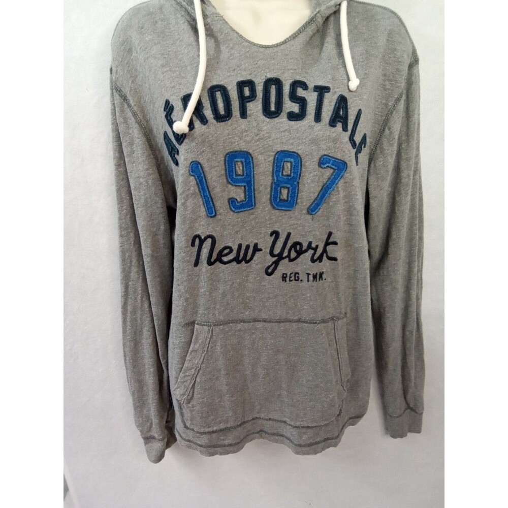 Aeropostale Womens Gray Hooded Pullover Sweatshirt Medium‎